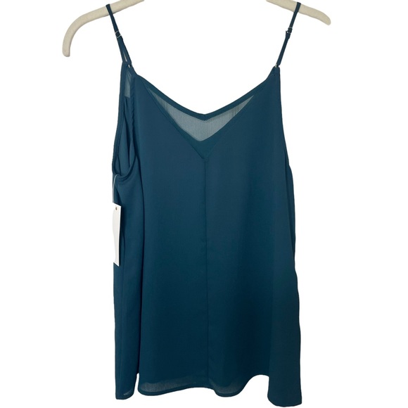 NWT Sophie Rue Nella Dark Green Sheer Detail Camisole S - Picture 1 of 8
